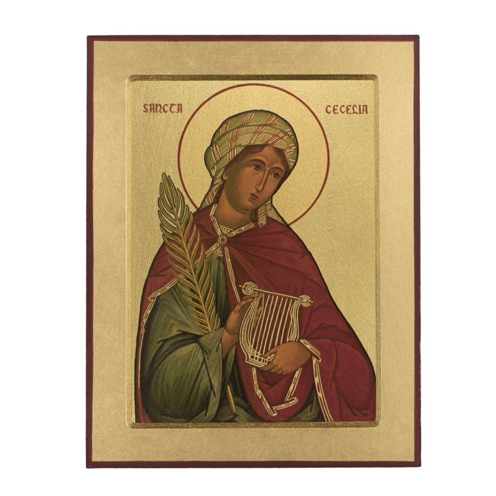 Ikona Święta Cecylia E 041 18 x 23 cm - Obrazy religijne - Ikony