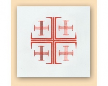 Obrus ołtarzowy, krzyż Jerozolimski