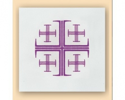 Obrus ołtarzowy, krzyż Jerozolimski