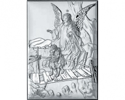 Obraz srebrny Anioł Stróż 18011/3L