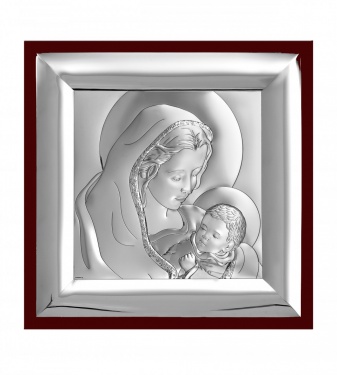 Obraz  srebrny Matka Boża z Dzieciątkiem 6366/2W