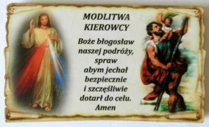 Modlitwa Kierowcy - Święty Krzysztof PLA-001JUT