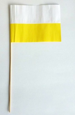 Chorągiewka, Flaga biało-żółta, papierowa