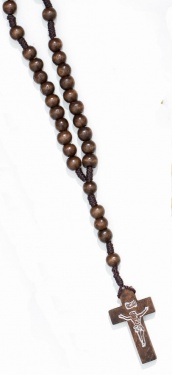 Różaniec drewniany na sznurku - brązowy  cena od min. 12 szt