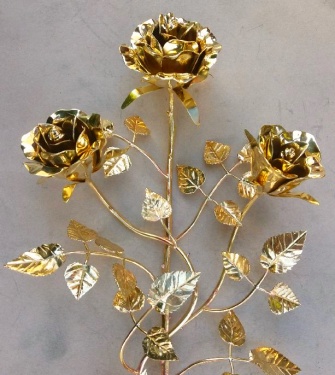 Wotum dziękczynne, Róża dla Matki Bożej - 3 kwiaty lakierowana