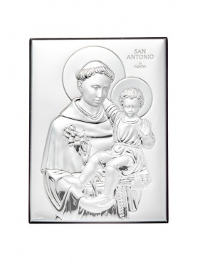 Obrazek srebrny Święty Antoni z Padwy  13x18cm