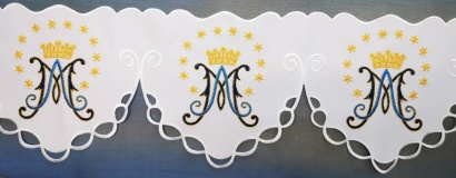 Obrus ołtarzowy koronkowy wzór Maryjny - 3  Kr