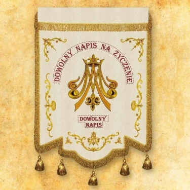 Chorągiew haftowana Królowej Różańca Świętego U