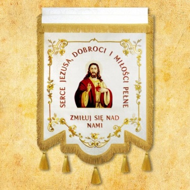 Chorągiew haftowana z wizerunkiem haftowanym U