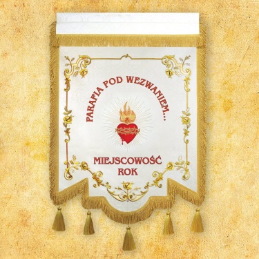 Chorągiew haftowana z wizerunkiem haftowanym U