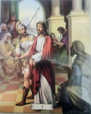 Stacje Drogi krzyżowej - druk na płótnie 25 x 20 cm 5484  /Al