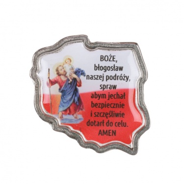 Przylepiec. Modlitwa Kierowcy metalowa PL NK - Św. Krzysztof 