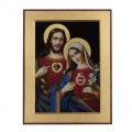Ikona - Serce Jezusa i Serce Matki Bożej - 044 M 17 x 13 cm